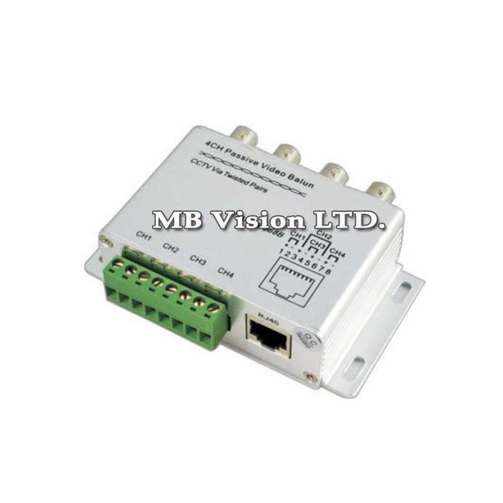 4ch Passive Video Balun Transmitter/Receiver cctvspot.co.uk