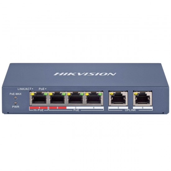 Hikvision DS-3E1106HP-EI, 6 port Smart PoE switch Hikvision DS-3E1106HP-EI, 6 port Smart PoE switch