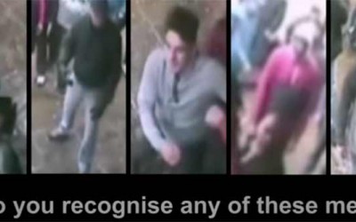 Security camera footage of Derby fans in bar brawl