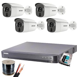 DVR kit with 4 ColorVu cameras Hikvision + DVR + HDD